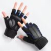 Pair Fitness Anti-Slip Protection Gloves With Wrist Support - One Size - Blue