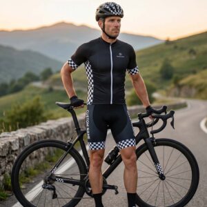 Personalized Racing Checkered Cycling Bibs 1