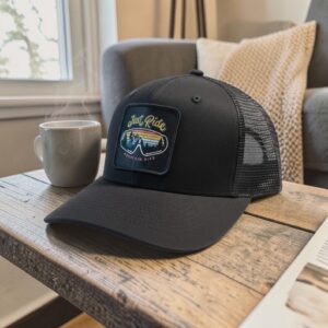 Retro Mountain Bike Trucker Just Ride Cycling Hat - One Size - Black