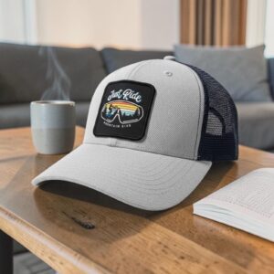 Retro Mountain Bike Trucker Just Ride Cycling Hat - One Size - White