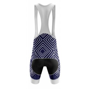Unique Navy Blue Geometric Padded Cycling Bib Shorts 4